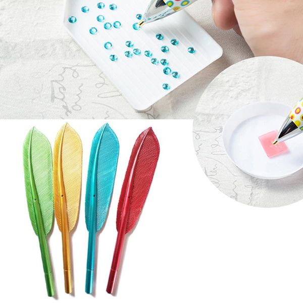 

feather shape diamond painting tools accessories plastic point drill pen diy handmade crafts cross stitch supplies sewing notions &, Black