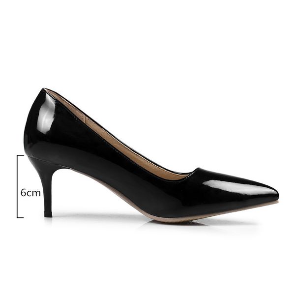 

dress shoes fashion high heels women pumps classic white red nude pink ladies wedding office shoes big size loub, Black