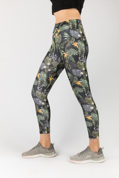 

women's leggings black green high waist stretchy recovery sweat-wicking no underwear sports forest 0110000-1