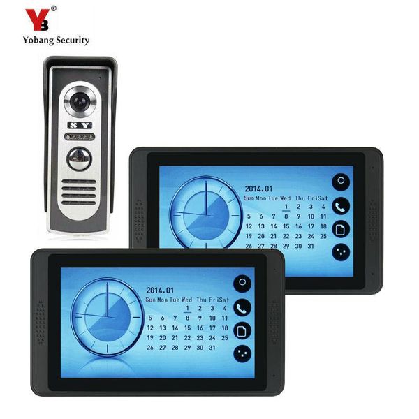 

7'' tft lcd wired door home intercom video doorbell system doorphone ir coms night vision outdoor camera 700tvl color monitor phon