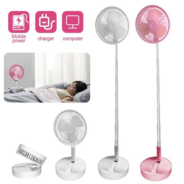 

electric fans portable usb floor fan rechargeable folding summer mute silent student desktable cooling home air conditioner