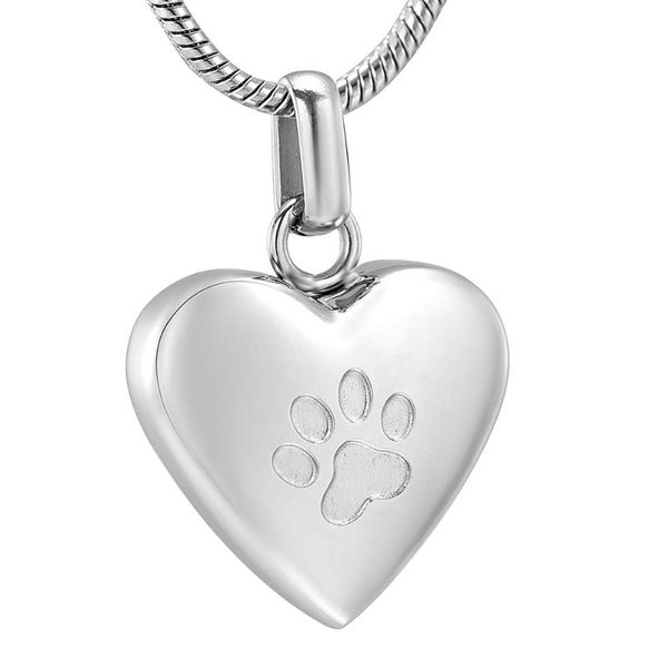 

pendant necklaces sjfe993 animal heart cremation pet dog ashes holder keepsake urn memorial necklace, Silver