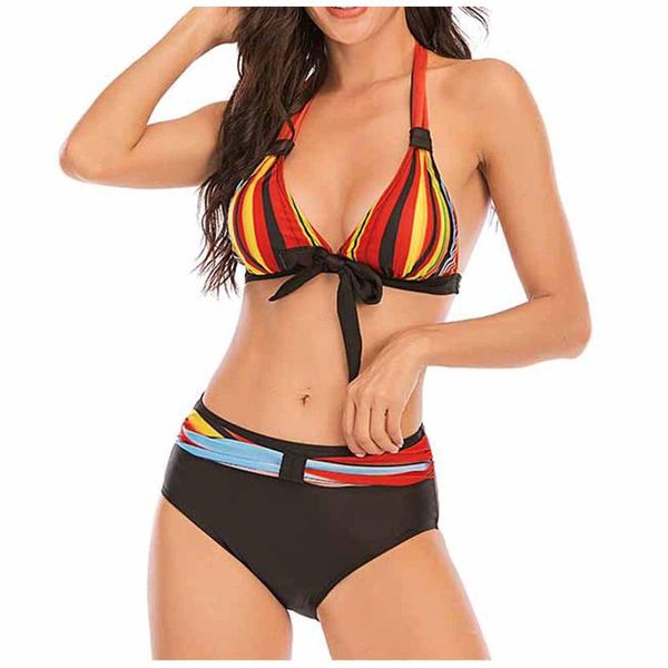 

women's swimwear summer ladies solid color split swimsuit comfortable fresh fashion beachwear gather bikini sale 2021, White;black