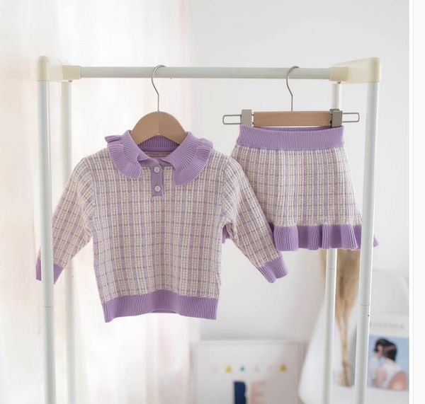 

clothing sets girl's plaid dress 2, White