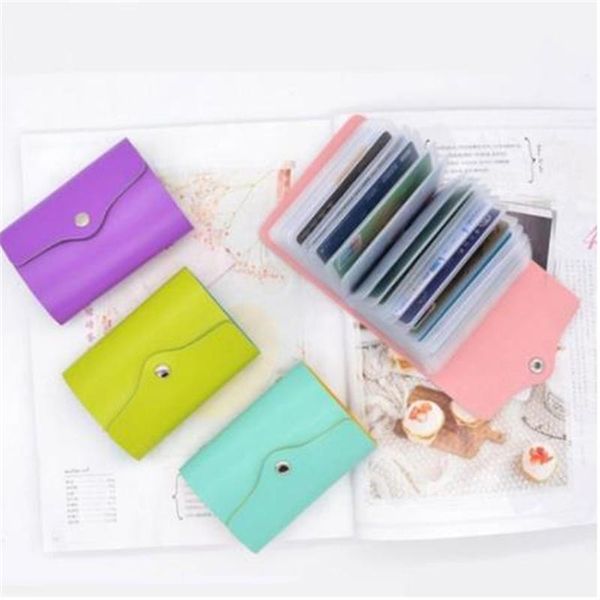 

card holders solid color small clutch women men daily pu leather slots holder wallet simple business s bags, Brown;gray