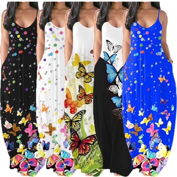 

casual dresses wholesale items maxi dress summer 2021 & club floor-length v-neck clothing women print m6457 by dhl, Black;gray