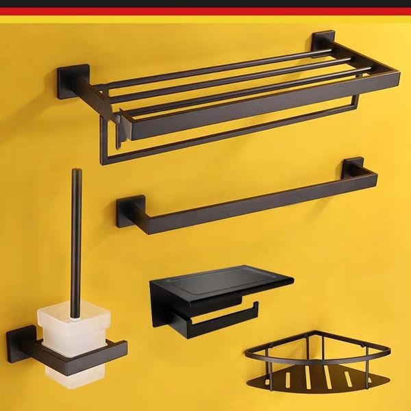 

stainless steel towel rack double bathroom hardware pendant black suit shelves