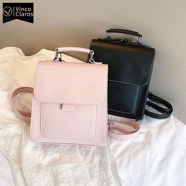 

outdoor bags small pu leather backpack women mini back pack travel female bookbag school for teenage girls mochila feminina