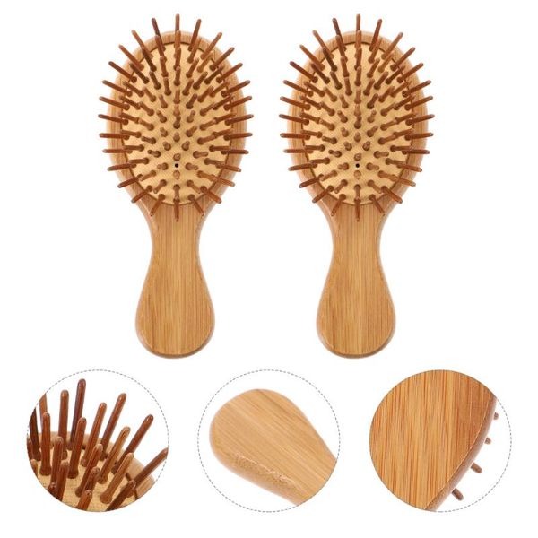 

hair brushes 2pcs bamboo brush anti-static air cushion combs for scalp, Silver