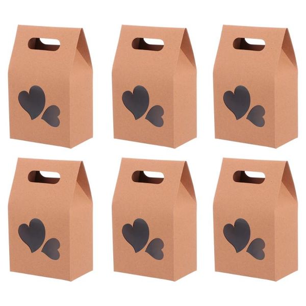 

24pcs window kraft paper gift bags snack package boxes for wedding birthday wrap