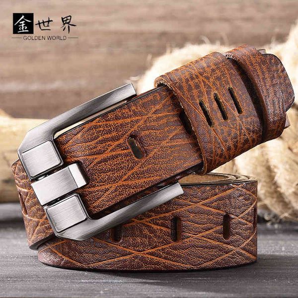 

alligator belt men's pin buckle versatile leather men's, Black;brown