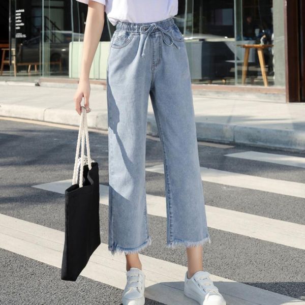 

summer autumn vintage ripped boyfriend jeans for women high waist straight woman denim pants plus size 3xl women's, Blue