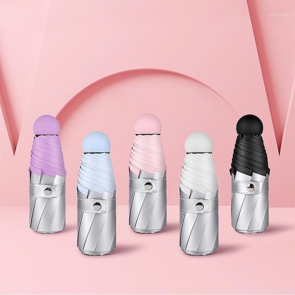 

umbrellas titanium silver glue 5 folding pocket umbrella female sunscreen fresh sunny rainy ultra-light1