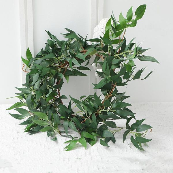 

decorative flowers & wreaths simulation willow decoration wicker green leaves cane wedding set plant rattan home decor festive supplies