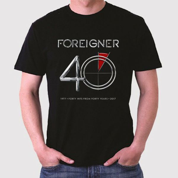 

Foreigner 40 Years Logo Men's Black T-Shirt Size S to 3XL, White;black