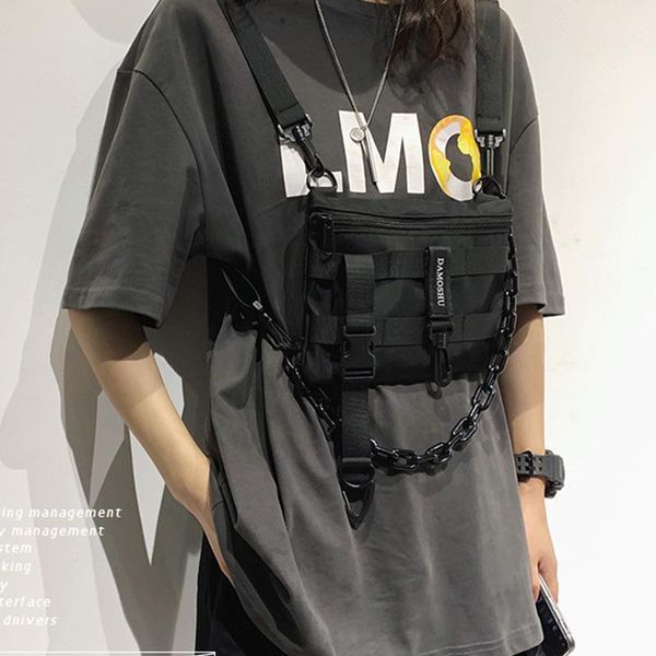 

functional tactical chest bag for men fashion rig bags hip hop vest streetwear women waist pack nylon phone pocket