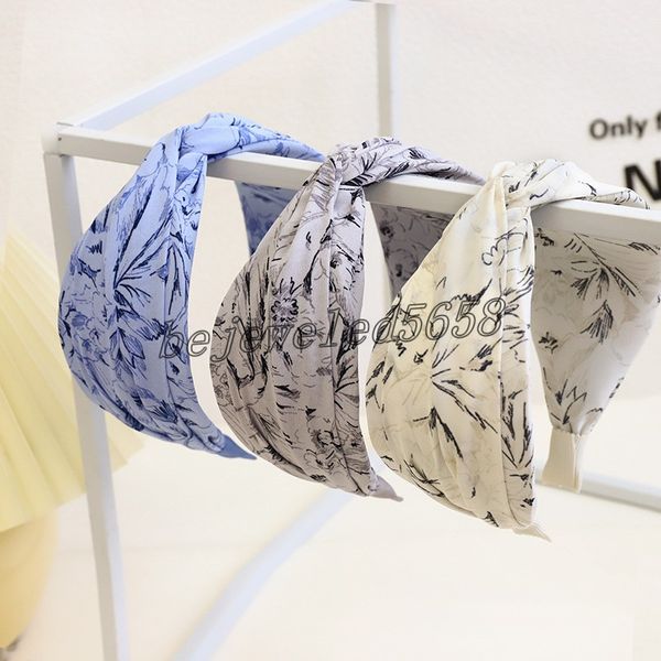 

2021 solid cloth print headbands bezel hair accessories women turban headband girl hairband opaska do wlosow diademas bandeau pour cheveux, Silver