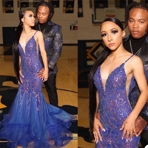 

backless evening dresses appliqued lace ruched tulle mermaid prom dress summmer spaghetti strap custom made formal party pageant gowns, Black