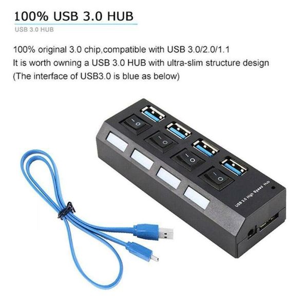 

hubs usb 3.0 hub multi splitter 3 hab 4/7 use port expander power 2.0 for pc with switch multiple usb3 adapt h7p5