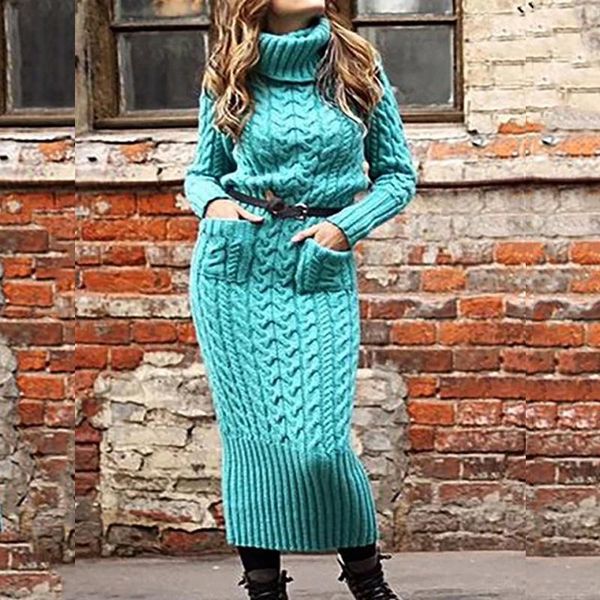 

women's sweaters fashion slim ankle lady sweater-dress knitted long sweater solid pockets women long-sleeved autumn winter, White;black