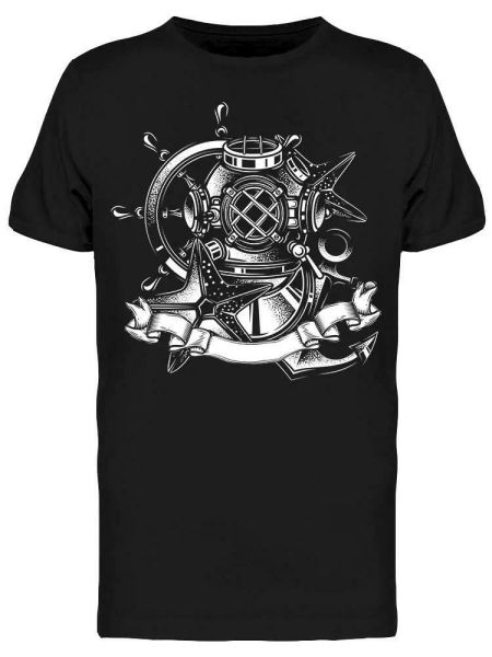 

Monochrome Scuba Diver Helmet Tee Men's -Image by Shutterstock, White;black