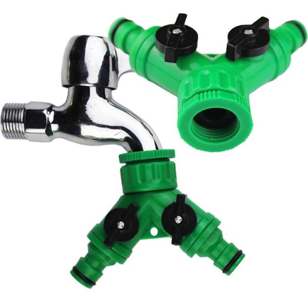 

watering equipments plastic 3/4"or 1/2" 2-way valve adjustable water connection hose faucet for tap spare parts
