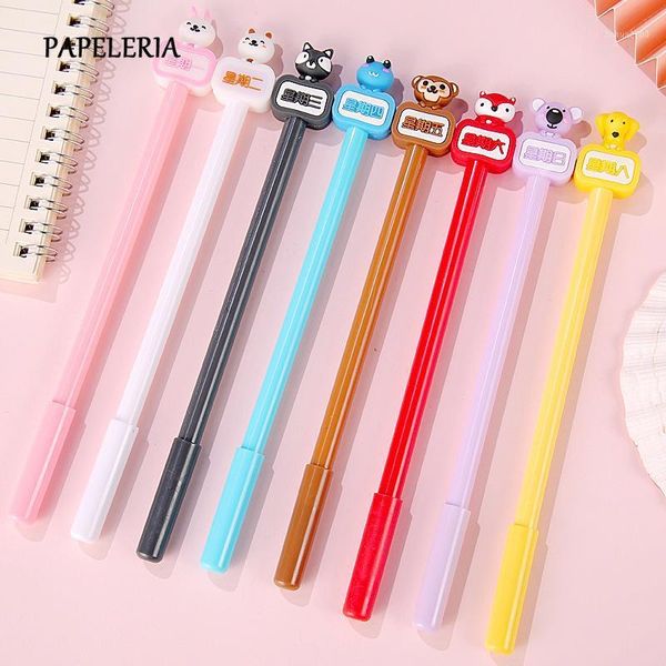 

gel pens 8pcs/set 8 color pen kawaii cartoon animal 0.5mm cute for school office stationery student writing tools child gift1