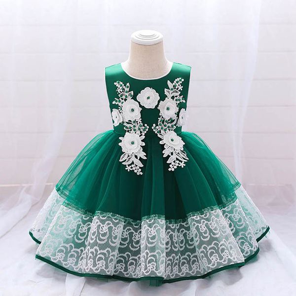 

girls dresses 1st birthday dress for baby girl princess flower wedding evening lace embroidery party b7633, Red;yellow