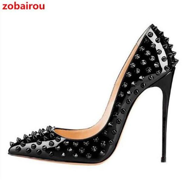 

dress shoes tenis feminino 10cm 12cm high heels black leather pointed toe pumps escarpin luxury women designers