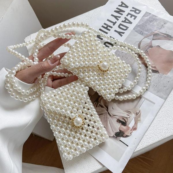 

evening bags mini pearl handmade vintage eva beaded fashion banquet party shoulder bag female 2021 wedding luxury women's coin purse