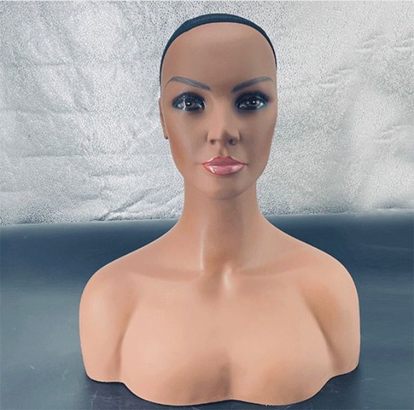 

high qulaity wig stand double shoulder mannequin manikin head for glasses,hat etc display, White