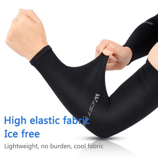

elbow & knee pads anti-uv summer driving running arm warmers ice silk sunscreen riding sleeves outdoor sheath bicycle sleeve cycling accesso, Black;gray