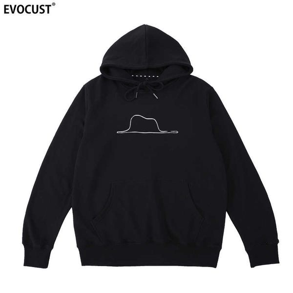 

python eats elephant little prince cotton hooded sweatshirt, Black
