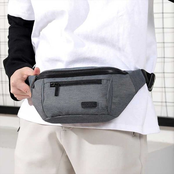 

men waist pack canvas waterproof fanny wear resistant simple belt bag bags