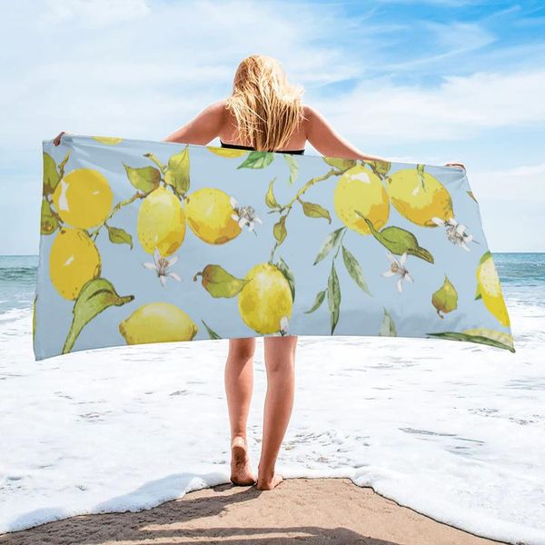 

towel watercolor lemons beach sports quick dry microfiber blanket for adults kids outdoor picnic