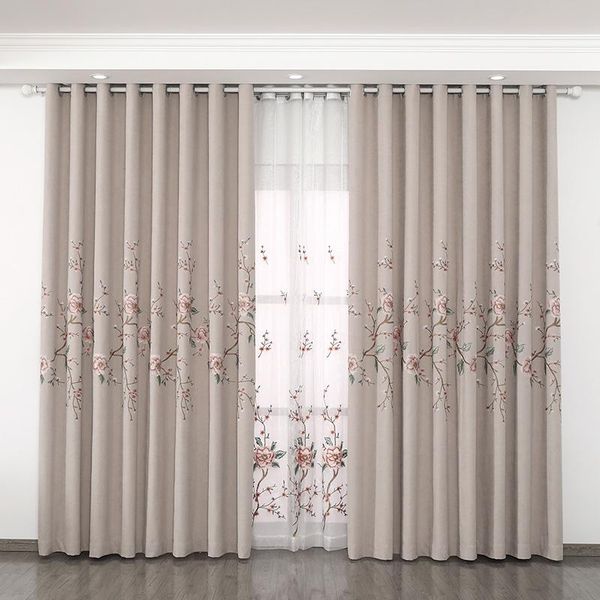 

modern grey cotton linen tulle curtains for kitchen door sheer window treatments white solid the living room s053 *40 curtain & drapes