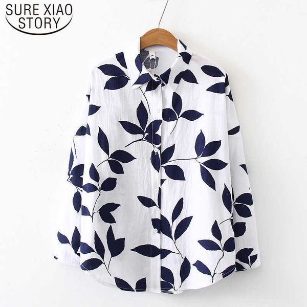 

vintage long sleeve shirts womens and blouses ladies women for women button print harajuku blusas 6713 50 210527, White