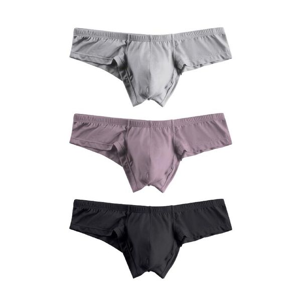 

underpants 3 pcs men's briefs men underwear brief set solid soft male modal mens panties gay wholesale lots, Black;white