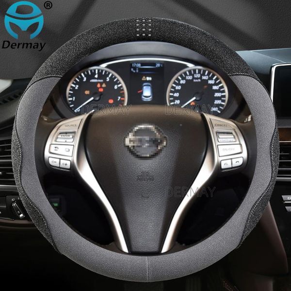 

steering wheel covers for almera n15 n16 n17 n18 b10 g11 g15 suede leather dermay car cover non-slip auto accessories