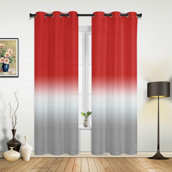 

red white gradient window curtains for living room kitchen bedroom drapes kids home decor curtain &