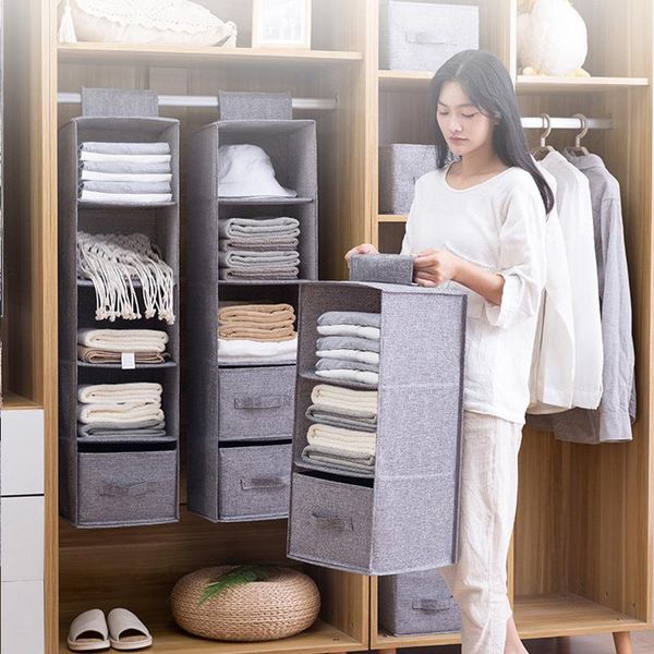 

storage bags wardrobe hanging bag interlayer drawer closet organizer underwear clothes hanger sorting home