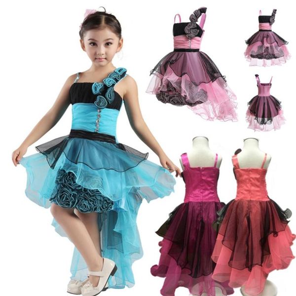 

girl's dresses kids dress for girls party elegant princess baby lace wedding ceremony flower stage costumes, Red;yellow