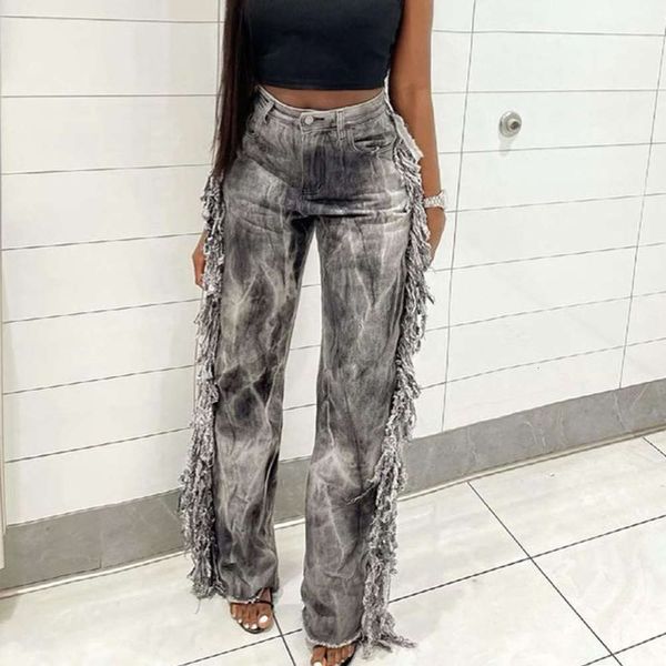 

leg personalized woolen fashion tie dye printing loose and slim casual pants, Blue