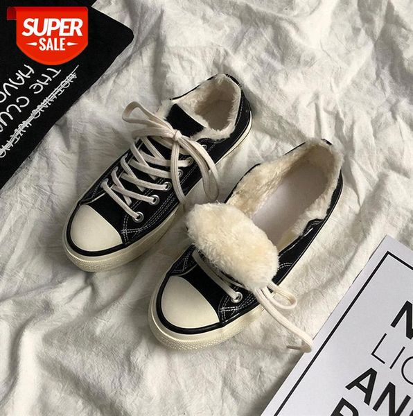 

evening star evenstar retro cotton shoes women korean version plus velvet black low-canvas #qo8n