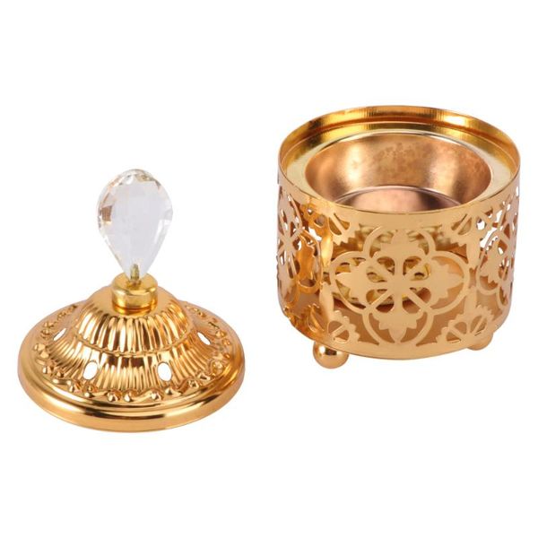 

1pc metal incense burner european style holder for home office (golden) fragrance lamps