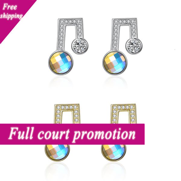 

lekani uses austrian crystal design earrings, female lovely wind notes 925 sterling silver earrings sve368, Golden