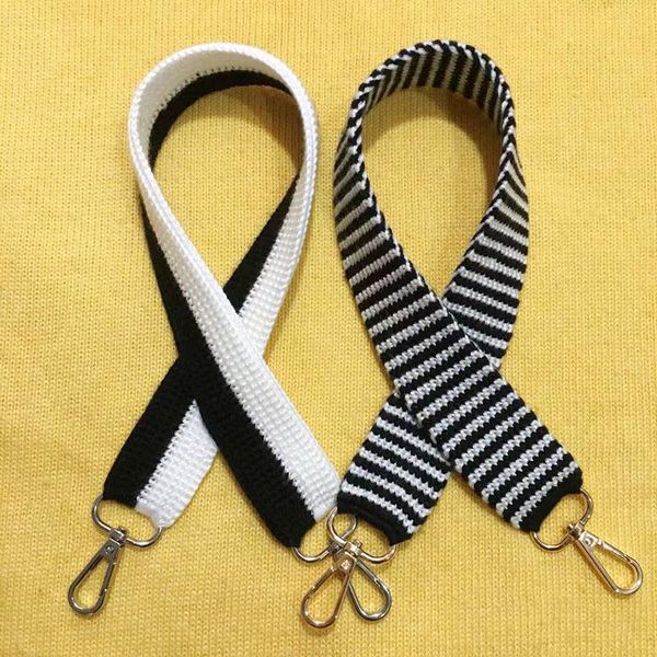 

bag parts & accessories knitting by hand wool strap female fashion braided corssbody handles shoulder handbag diy replacement stp256, Black