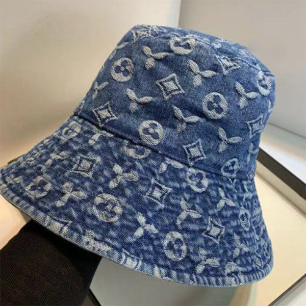 

2023 cowboy bucket hat casual caps women mens designer hats for street denim print fitted cap men beanie, Blue;gray