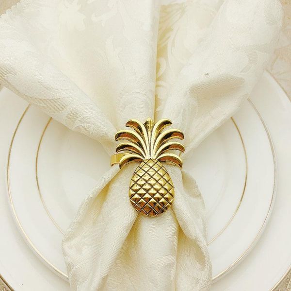 

napkin rings 10pcs/lot pineapple ring metal plating stand wedding holiday party table decoration