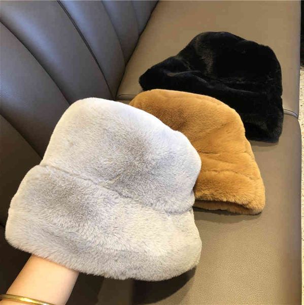 

thickened and versatile face covering mink plush basin hat female autumn winter stall mouth cold proof warm ear protection, Blue;gray